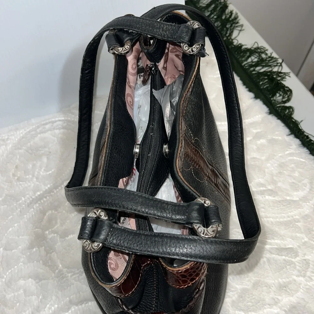 Brighton black leather hand shoulder bag 1 - Picture 10 of 13